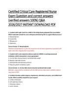 CCRN Exam Questions and Correct Answers &vert; Critical Care Nursing&comma; Hemodynamics&comma; Ventilation & AACN Certification Study Guide