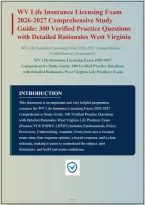WV LIFE INSURANCE LICENSING EXAM 2026-2027 COMPREHENSIVE STUDY GUIDE 300 VERIFIED PRACTICE QUESTIONS AND CORRECT ANSWERS WITH RATIONALES&vert; INSTANT DOWNLOAD PDF