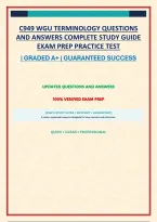 C949 WGU TERMINOLOGY QUESTIONS AND ANSWERS COMPLETE STUDY GUIDE EXAM PREP PRACTICE TEST