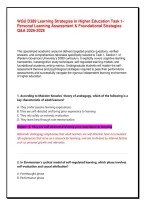WGU D389 Learning Strategies in Higher Education Task 1&colon; Personal Learning Assessment & Foundational Strategies Q&A