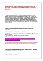WGU D389 Learning Strategies in Higher Education Task 1&colon; Personal Learning Assessment & Foundational Strategies Q&A