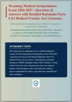WYOMING MEDICAL JURISPRUDENCE EXAM 2026- WITH DETAILED RATIONALES PARTS I&vert; INSTANT DOWNLOAD