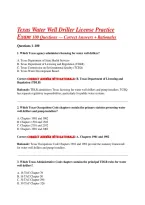 Texas Water Well Driller License Practice &NewLine;Exam  Questions &mdash; Correct Answers &plus; Rationales