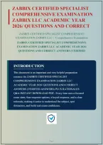 ZABBIX CERTIFIED SPECIALIST COMPREHENSIVE EXAMINATION ZABBIX LLC ACADEMIC YEAR AND CORRECT ANSWERS PLUS RATIONALES&vert; INSTANT DOWNLOAD