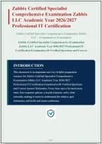 ZABBIX CERTIFIED SPECIALIST COMPREHENSIVE EXAMINATION ZABBIX LLC PRACTICE QUESTIONS AND CORRECT ANSWERS WITH RATIONALES&vert; INSTANT DOWNLOAD