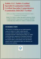 ZABBIX LLC ZABBIX CERTIFIED SPECIALIST EXAMINATION ZABBIX CERTIFIED SPECIALIST COMPREHENSIVE EXAMINATION QUESTIONS AND CORRECT ANSWERS PLUS RATIONALES&vert; INSTANT DOWNLOAD PDF