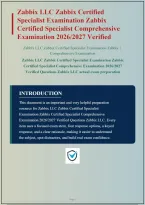 ZABBIX LLC ZABBIX CERTIFIED SPECIALIST EXAMINATION ZABBIX CERTIFIED SPECIALIST COMPREHENSIVE EXAMINATION QUESTIONS AND CORRECT ANSWERS PLUS RATIONALES&vert; INSTANT DOWNLOAD