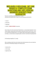 MED-SURG II HESI EXAM - SET ONE &NewLine;GRADE A&plus; COMPLETE EXAM &NewLine;QUESTIONS AND 100&percnt; VERIFIED &NewLine;ANSWERS &lpar;2026&sol;2027&rpar; PASS &NewLine;GUARANTEE 