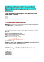 South Carolina Septic Tank Installer License &NewLine;Exam  Practice Questions & Answers With Rationales &mdash; &NewLine;2026