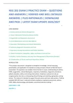 NSG 202 EXAM 2 PRACTICE EXAM &ndash; QUESTIONS &NewLine;AND ANSWERS &vert; VERIFIED AND WELL DETAILED &NewLine;ANSWERS &vert; PLUS RATIONALES &vert; DOWNLOAD &NewLine;AND PASS &vert; LATEST EXAM UPDATE 2026&sol;2027 