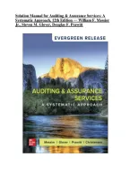 Auditing & Assurance Services&colon; A Systematic Approach 12th Edition Solution Manual &vert; Messier&comma; Glover & Prawitt &vert; Complete Solutions