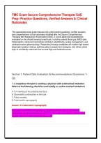 TMC Exam Secure Comprehensive Therapist SAE Prep&colon; Practice Questions&comma; Verified Answers & Clinical Rationales