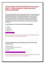 Arizona College of Nursing NUR 354 Pharmacology II Exam 1&colon; Practice Questions&comma; Verified Answers & Rationales&NewLine;