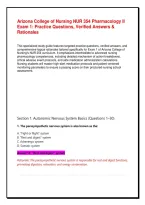 Arizona College of Nursing NUR 354 Pharmacology II Exam 1&colon; Practice Questions&comma; Verified Answers & Rationales&NewLine;