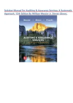 Solution Manual For Auditing & Assurance Services&colon; A Systematic Approach&comma; 12th Edition By William Messier Jr&comma; Steven Glover&comma; Verified Chapters 1 - 21&comma; Complete Newest Version