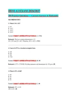 HESI A2 EXAM 2026&sol;2027 &NewLine;100 Practice Questions &mdash; Correct Answers & Rationales 