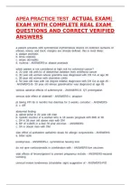 APEA PRACTICE TEST  ACTUAL EXAM&vert; EXAM WITH COMPLETE REAL EXAM QUESTIONS AND CORRECT VERIFIED ANSWERS