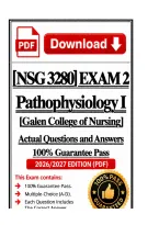 NSG 3280 Exam 2 &vert;Pathophysiology I &vert; 2026 Update &vert;100&percnt; Correct &ndash; Galen College