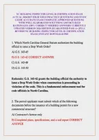 NC BUILDING INSPECTOR LEVEL II CERTIFICATION EXAM ACTUAL 2026&sol;2027 HIGH YIELD PRACTICE QUESTIONS AND STUDY GUIDE ACCURATE EXAM COMPLETE APPROVED QUESTIONS WITH WELL ELABORATED SOLUTIONS AND DETAILED RATIONALES &lpar;100&percnt; CORRECT VERIFIED ANSWERS&rpar; CURRENTLY UPD
