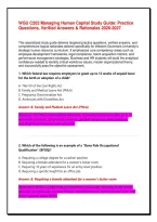 WGU C202 Managing Human Capital Study Guide&colon; Practice Questions&comma; Verified Answers & Rationales&NewLine;