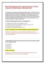 WGU C202 Managing Human Capital Study Guide&colon; Practice Questions&comma; Verified Answers & Rationales&NewLine;
