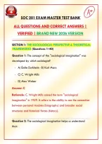 SOC 201 &vert; Exam Master Test Bank &vert; All Questions and Correct Answers &vert; Verified &vert; Brand New 2026 Version&NewLine;
