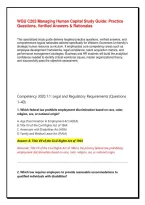 WGU C202 Managing Human Capital Study Guide&colon; Practice Questions&comma; Verified Answers & Rationales&NewLine;