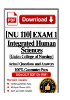 NU 110 Exam 1 &vert;Integrated Human Sciences  &vert; 2026 Update &vert;100&percnt; Correct &ndash; Galen College