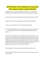 NYSTCE Students with Disabilities Exam Study Guide With complete solution&vert; Updated 2026&sol;2027