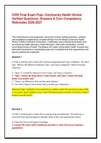 CHW Final Exam Prep&colon; Community Health Worker Verified Questions&comma; Answers & Core Competency Rationales&NewLine;