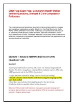 CHW Final Exam Prep&colon; Community Health Worker Verified Questions&comma; Answers & Core Competency Rationales&NewLine;