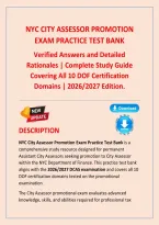 NYC City Assessor Promotion Exam Practice Test Bank 2026&ndash;2027&comma; Complete Study Guide Covering All 10 DOF Certification Domains