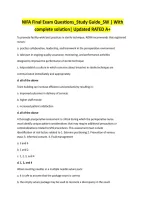 NIFA Final Exam Questions&lowbar;Study Guide&lowbar;SW &vert; With complete solution&vert; Updated RATED A&plus;