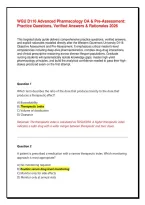 WGU D116 Advanced Pharmacology OA & Pre-Assessment&colon; Practice Questions&comma; Verified Answers & Rationales
