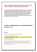 WGU D116 Advanced Pharmacology OA & Pre-Assessment&colon; Practice Questions&comma; Verified Answers & Rationales