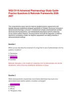 WGU D116 Advanced Pharmacology Study Guide&colon; Practice Questions & Rationale Frameworks&NewLine;