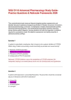 WGU D116 Advanced Pharmacology Study Guide&colon; Practice Questions & Rationale Frameworks&NewLine;
