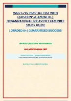 WGU C715 PRACTICE TEST WITH QUESTIONS & ANSWERS &vert; ORGANIZATIONAL BEHAVIOR EXAM PREP STUDY GUIDE