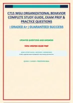 C715 WGU ORGANIZATIONAL BEHAVIOR COMPLETE STUDY GUIDE&comma; EXAM PREP & PRACTICE QUESTIONS