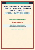 WGU C715 ORGANIZATIONAL BEHAVIOR COMPLETE STUDY GUIDE&comma; EXAM PREP & PRACTICE QUESTIONS
