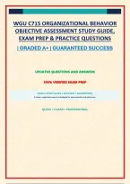WGU C715 ORGANIZATIONAL BEHAVIOR OBJECTIVE ASSESSMENT STUDY GUIDE&comma; EXAM PREP & PRACTICE QUESTIONS