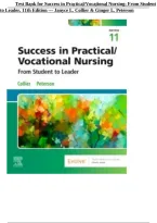 Success in Practical&sol;Vocational Nursing 11th Edition Test Bank &vert; Collier & Peterson &vert; Complete Questions & Answers