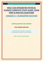 WGU C165 INTEGRATED PHYSICAL SCIENCES COMPLETE STUDY GUIDE&comma; EXAM PREP & PRACTICE QUESTIONS