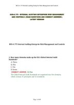 BUS-A 375 - INTERNAL AUDITING ENTERPRISE RISK MANAGEMENT AND CONTROLS &vert; EXAM QUESTIONS AND CORRECT ANSWERS &vert; LATEST VERSION&NewLine;&NewLine;