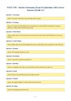 NATS 1745 - Ancient Astronomy &lpar;Exam &num;1&rpar; Questions with Correct&NewLine;Answers &lpar;Grade A&plus;&rpar;