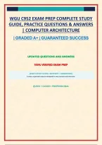 WGU C952 EXAM PREP COMPLETE STUDY GUIDE&comma; PRACTICE QUESTIONS & ANSWERS &vert; COMPUTER ARCHITECTURE