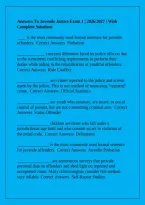 Answers To Juvenile Justice Exam 1 &vert; 2026&sol;2027 &vert; With Complete Solutions&NewLine;&NewLine;