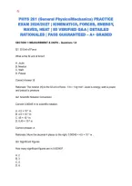 PHYS 261 &lpar;GENERAL PHYSICS&sol;MECHANICS&rpar; PRACTICE EXAM 2026&sol;2027 &vert; KINEMATICS&comma; FORCES&comma; ENERGY&comma; WAVES&comma; HEAT &vert; 80 VERIFIED Q&A &vert; DETAILED RATIONALES &vert; PASS GUARANTEED &ndash; A&plus; GRADED