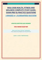 WGU C458 HEALTH&comma; FITNESS AND WELLNESS COMPLETE STUDY GUIDE&comma; EXAM PREP & PRACTICE QUESTIONS
