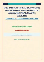 WGU C715 PASS OA EXAM STUDY GUIDE &vert; ORGANIZATIONAL BEHAVIOR OBJECTIVE ASSESSMENT PREP & PRACTICE QUESTIONS